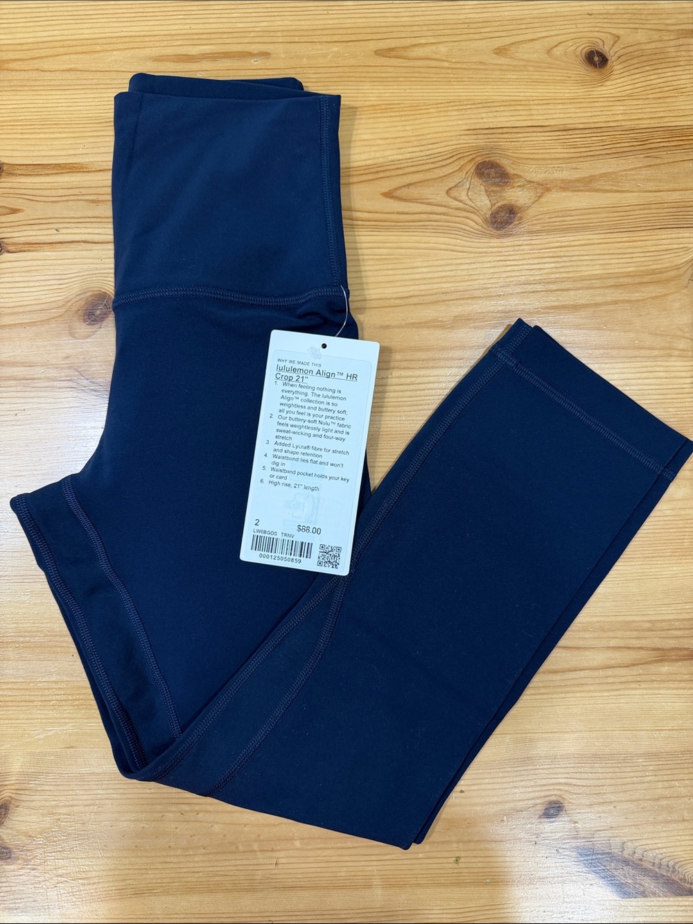 Navy Align HR Crop 21”